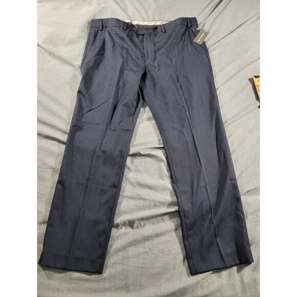 MICHAEL KORS Matisse Blue Flat‎ Front Dress Pants  Slacks size 40x30 NEW - Picture 1 of 7